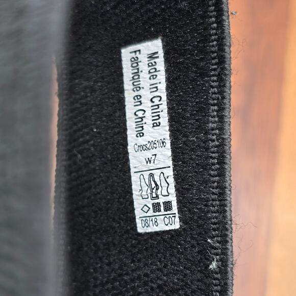 Crocs Literide Sandals Womens 7 Black Stretch Strappy Slip On Comfort Open Toe - Picture 1 of 7